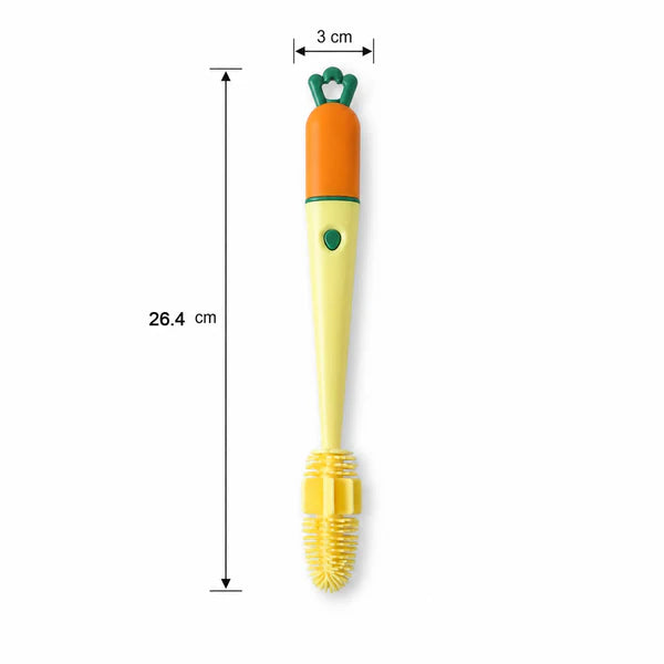 4 in 1 Silicone Bottle Cleaning Brush with Nipple Brush Long Handle (1 Pc)