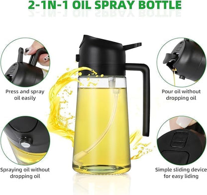 Premium Glass Oil Sprayer & Pourer (500ml)