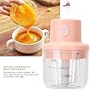 Portable Electric Mini Food Chopper for Kitchen | USB Rechargeable Vegetable Cutter & Garlic Chopper with Stainless Steel Blades | Multipurpose Mini Food Processor for Daily Cooking | Pink